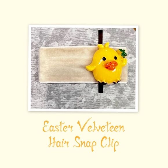 Easter Velveteen Hair Snap Clip, Easter Snap Clip, Hair Clip, Easter - Picture 1 of 1